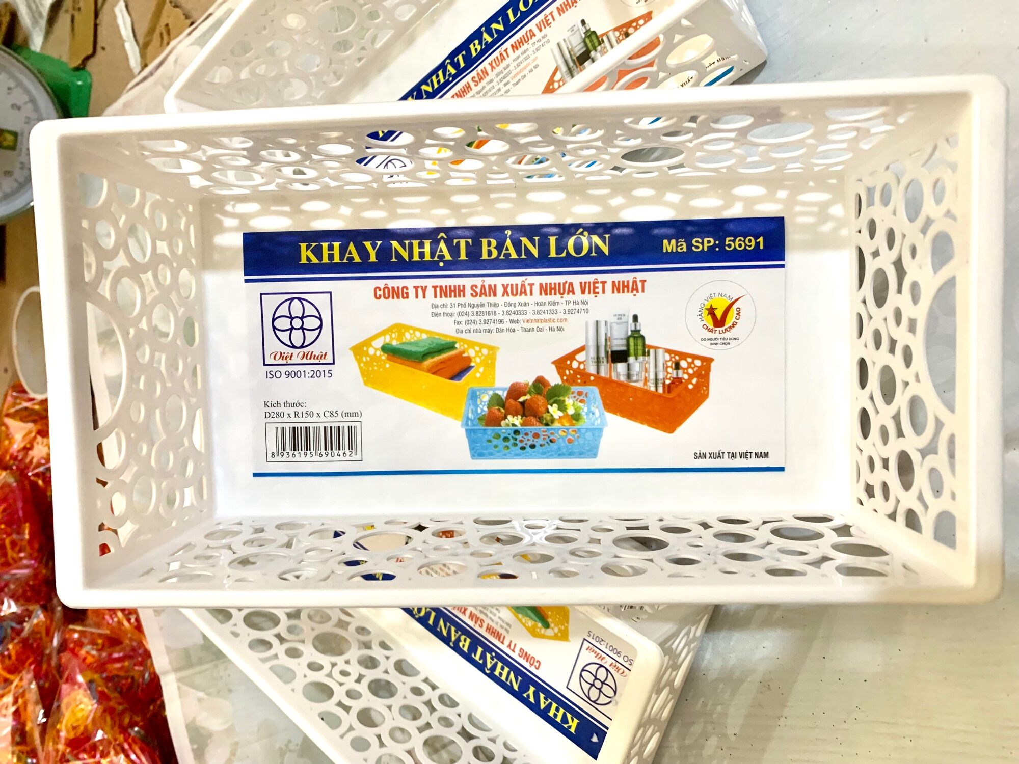 Rổ nhựa chữ nhật (28*15*8.5 cm)giá sỉ