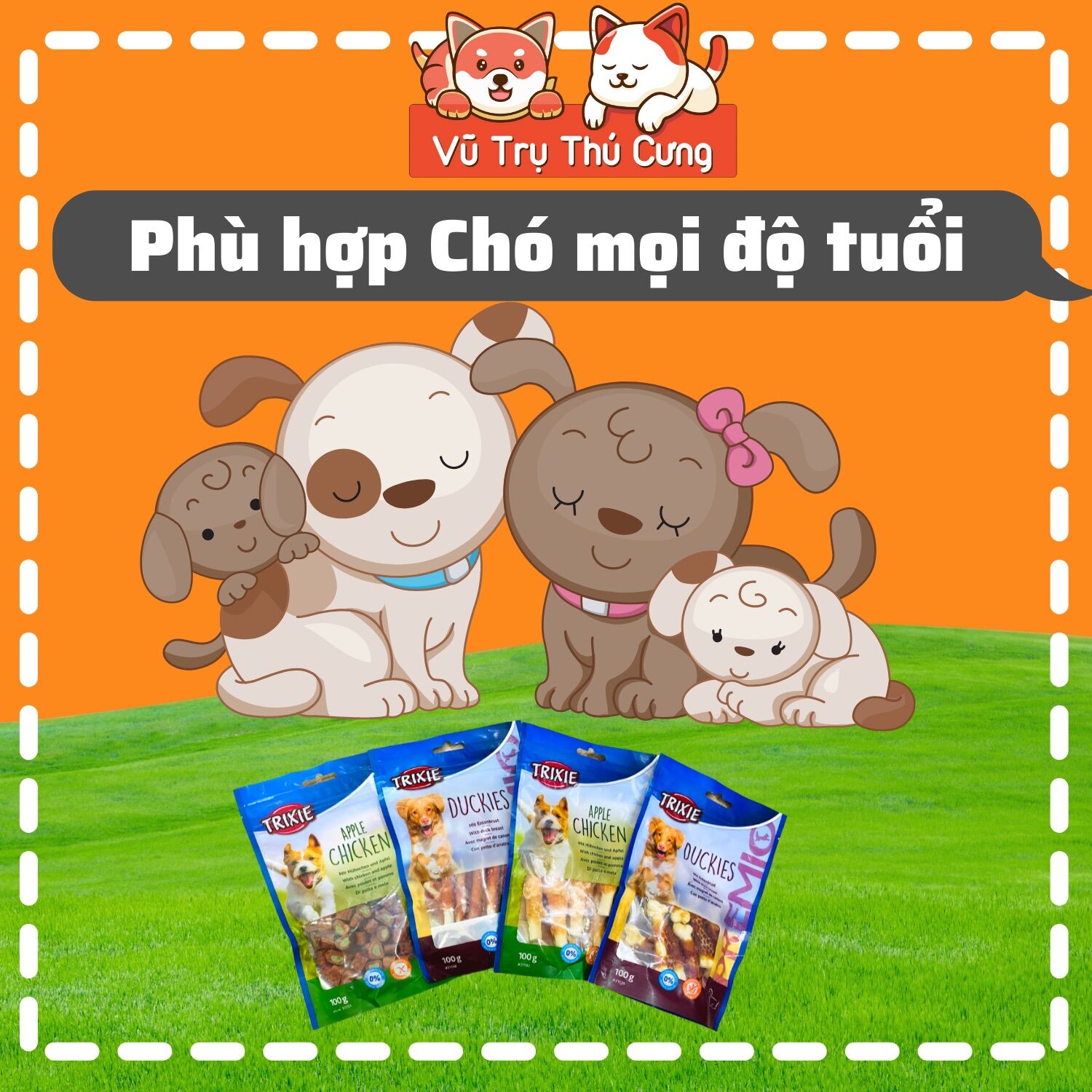 Snack Cho Chó Thịt Gà, Thịt Vịt Cuộn Rau Củ Trixie 70g