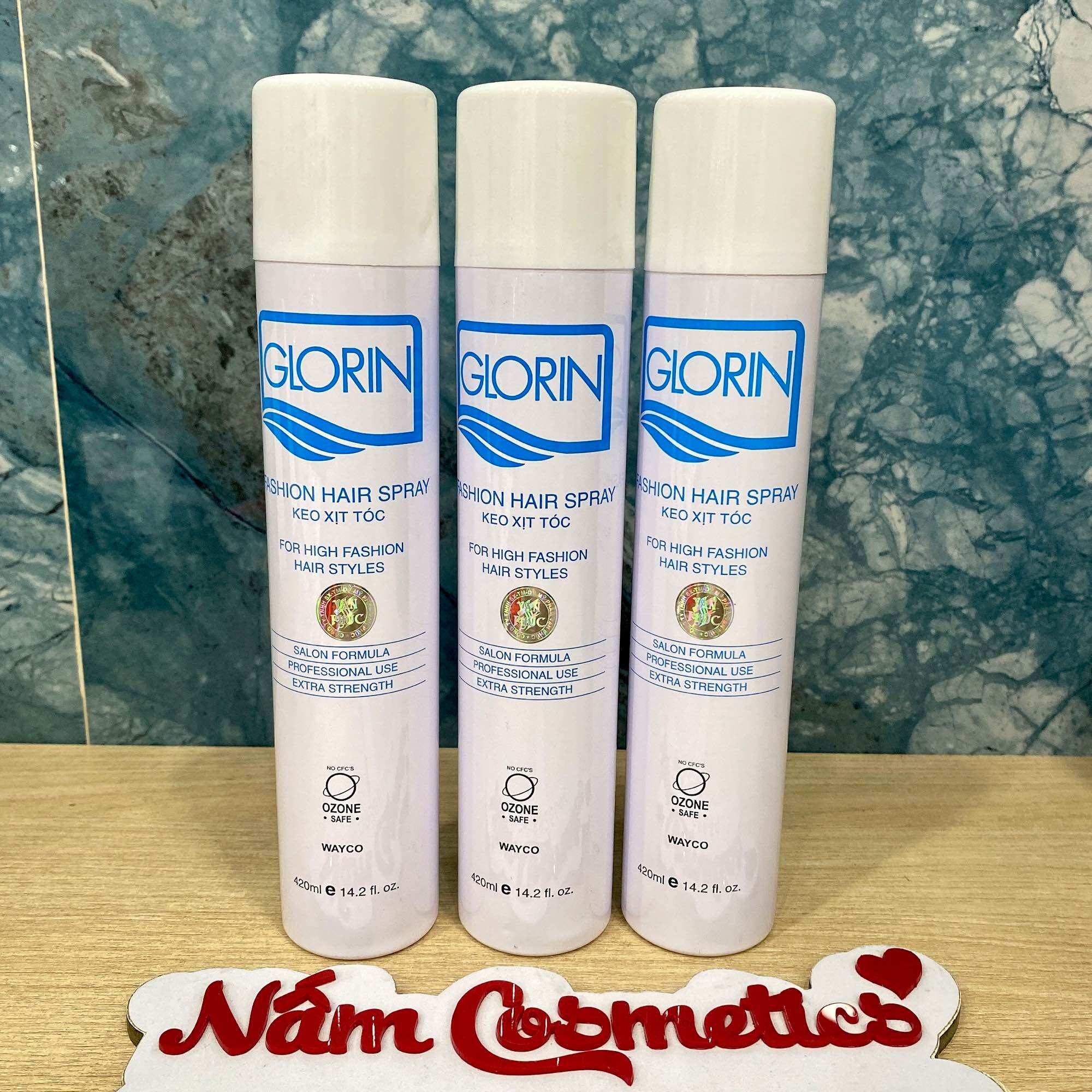 Keo xịt tóc GLORIN mềm (trắng) tạo kiểu tóc thời trang 420ml