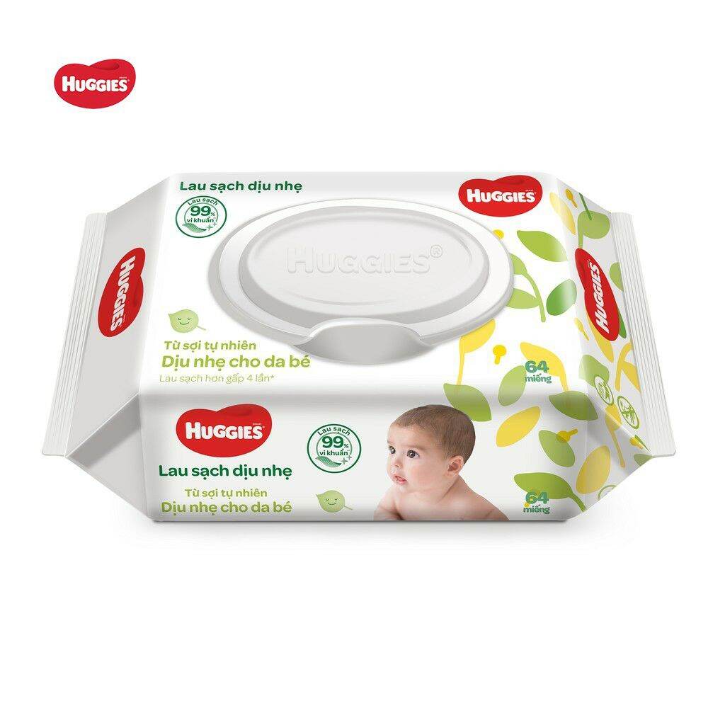 Khăn ướt Huggies không mùi hộp 64 miếng