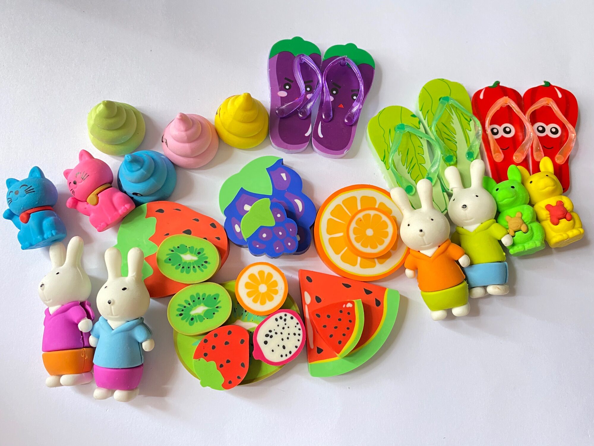 Bộ 4 bịch 4 cục Gôm trái cây 4 mùa (loại cục lớn, dày)