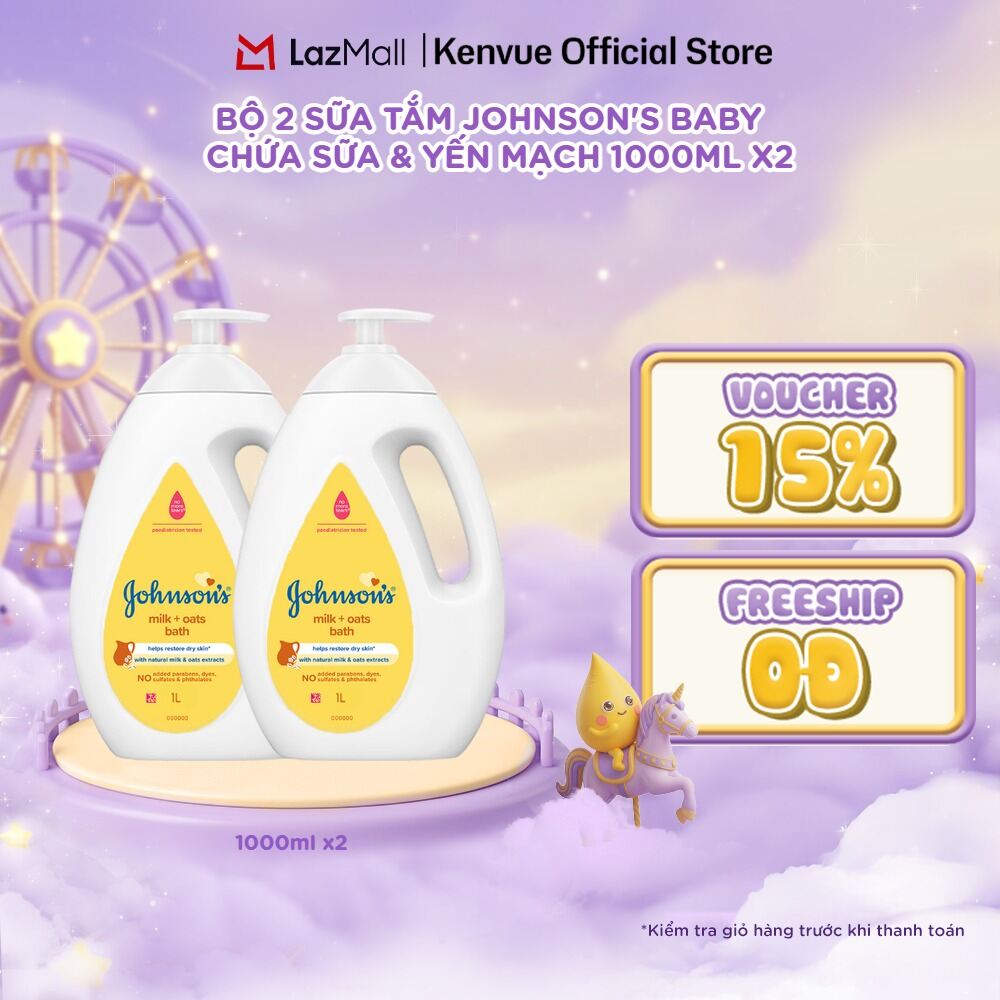 Bộ 2 chai Sữa tắm Johnson's Baby 1000ml x 2