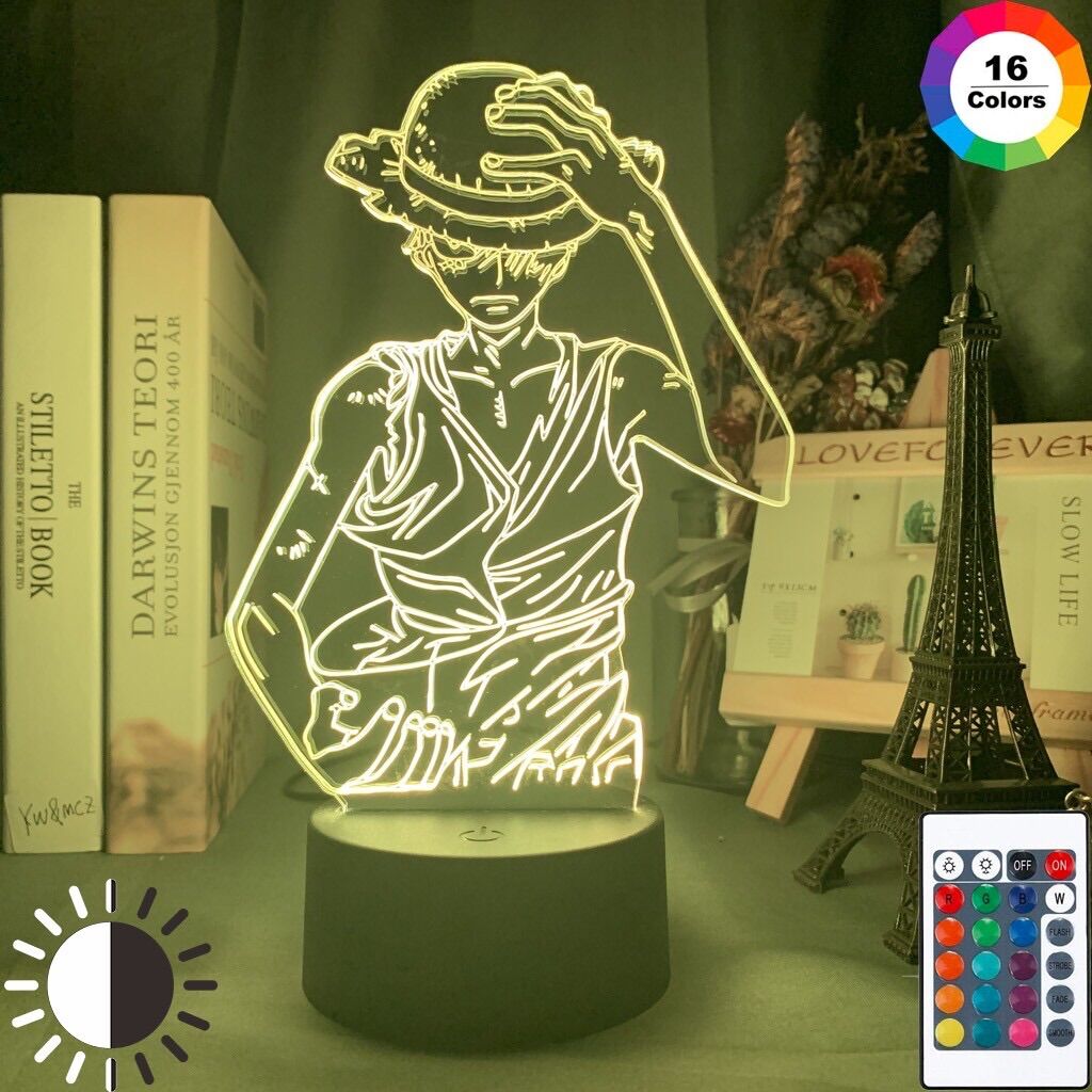 Đèn led anime one piece monkey d luffy figure kids light led đèn led trang trí phòng ngủ, đèn bàn, đèn ngủ led