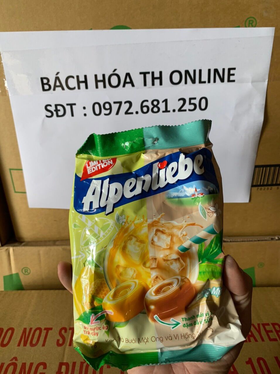 Kẹo Alpenlibe hương Trà sữa và Trà bưởi mật ong