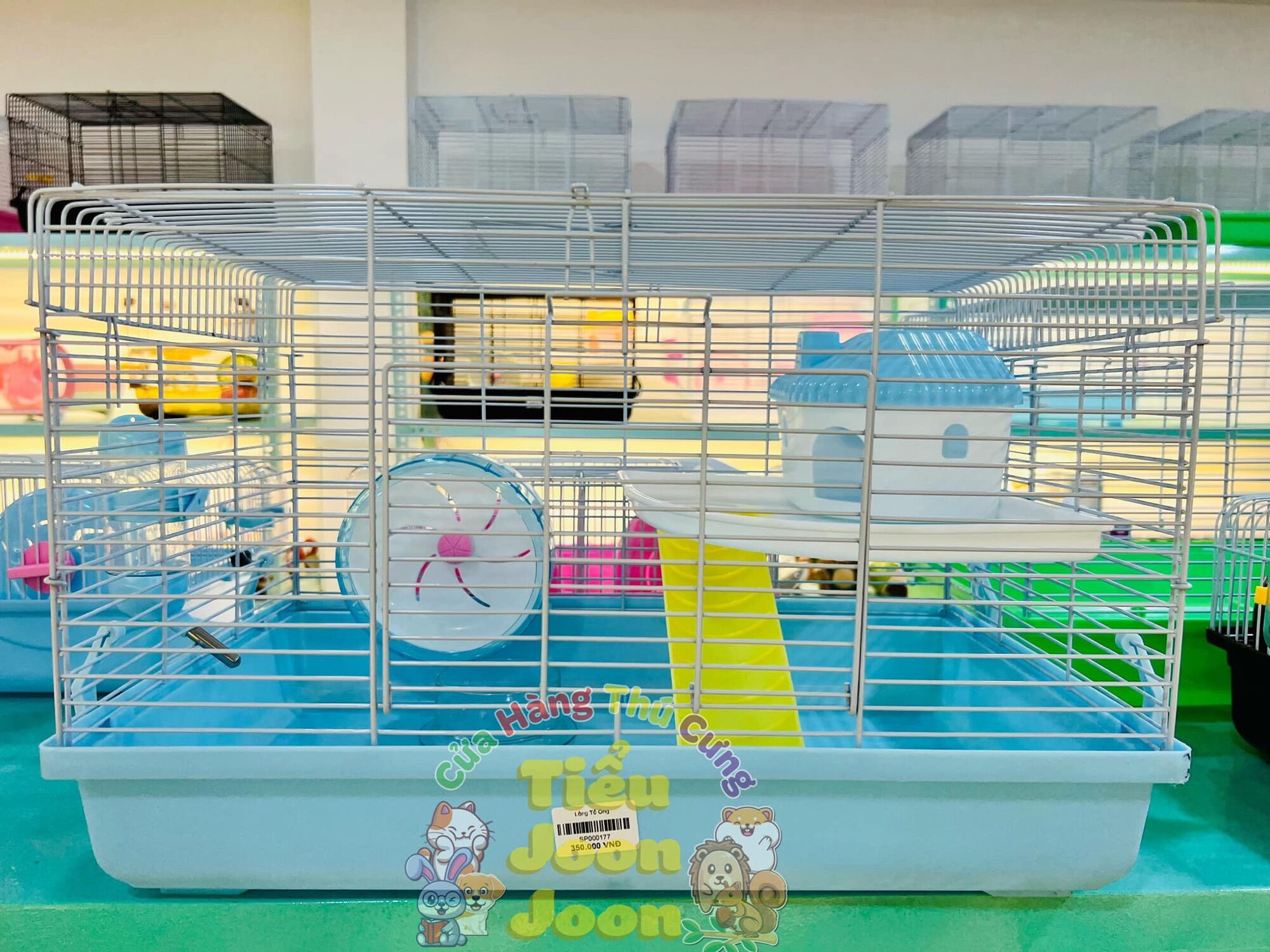Lồng Hamster Tổ Ong 47cm full phụ kiện 🐹- lồng phù hợp cho các dòng hamster winter white, robo, campell, bear 🎁 Lồng đầy đủ phụ kiện bát ăn, bình nước, nhà ngủ, tầng kèm cầu thang, wheel chạy hamster.