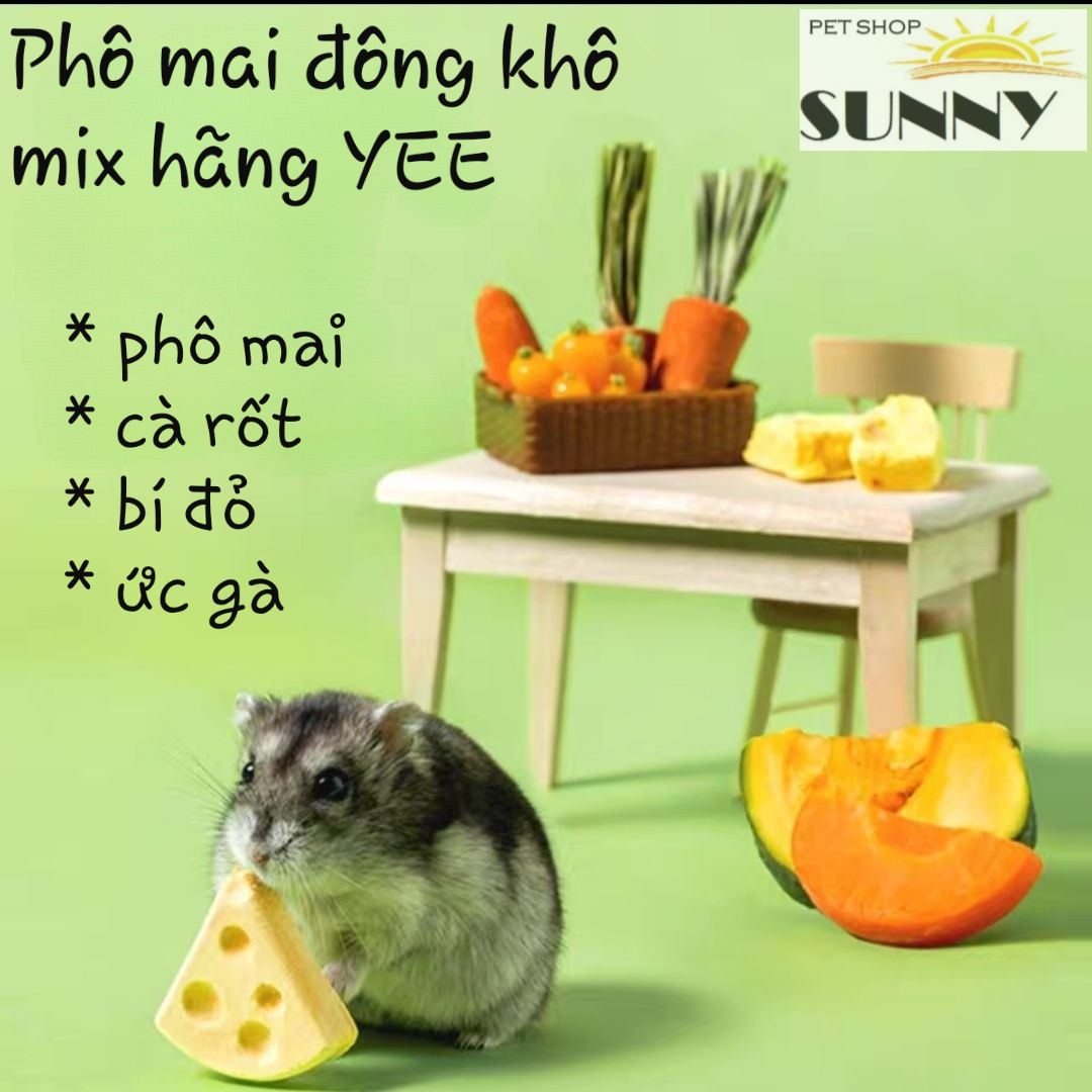Phô mai đông khô Yee (1 bánh) hamster, sóc