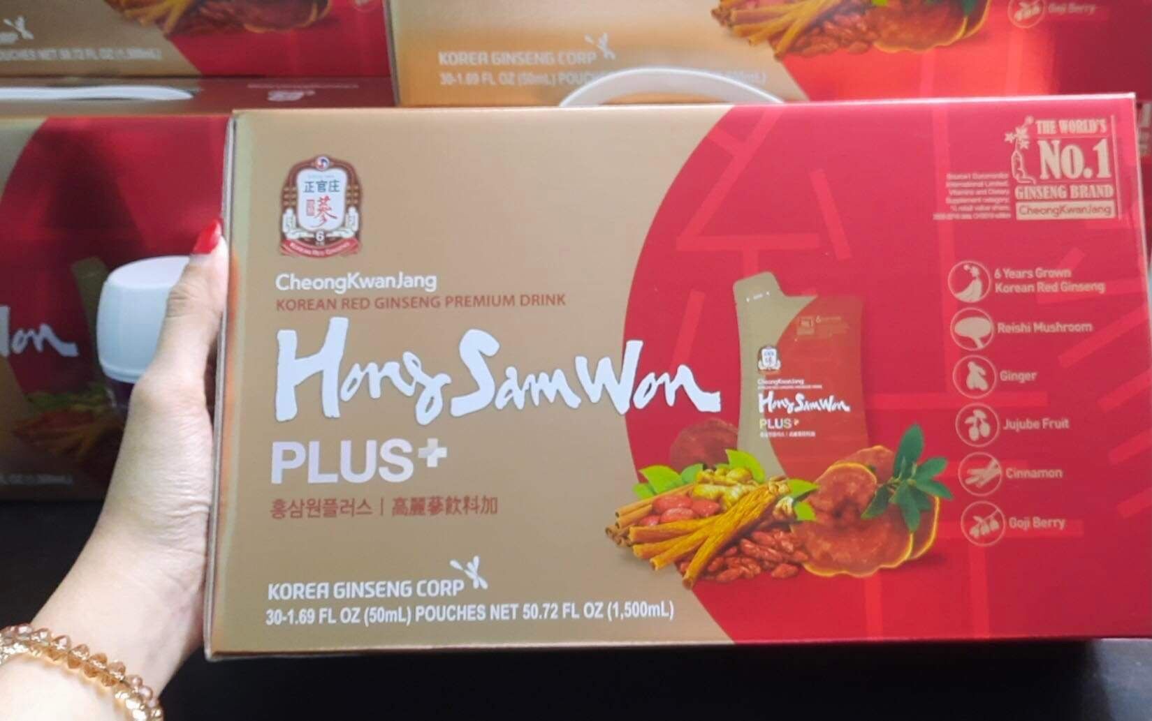 Nước hồng sâm hong sam won plus hộp 30 gói 50ml