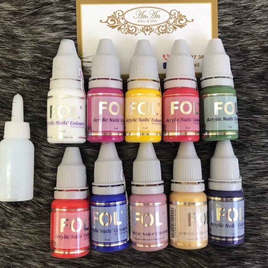 màu vẽ cọ bản Fol 10 màu chuyên dụng + Tặng chai pha bột