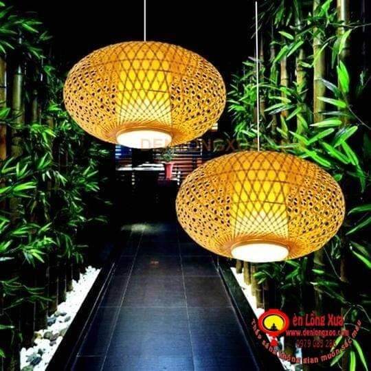 Đèn lồng mây tre đan làm theo yêu cầu
