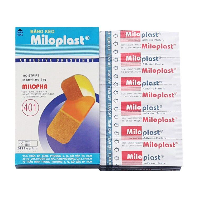 Băng keo cá nhân Miloplast 100 miếng