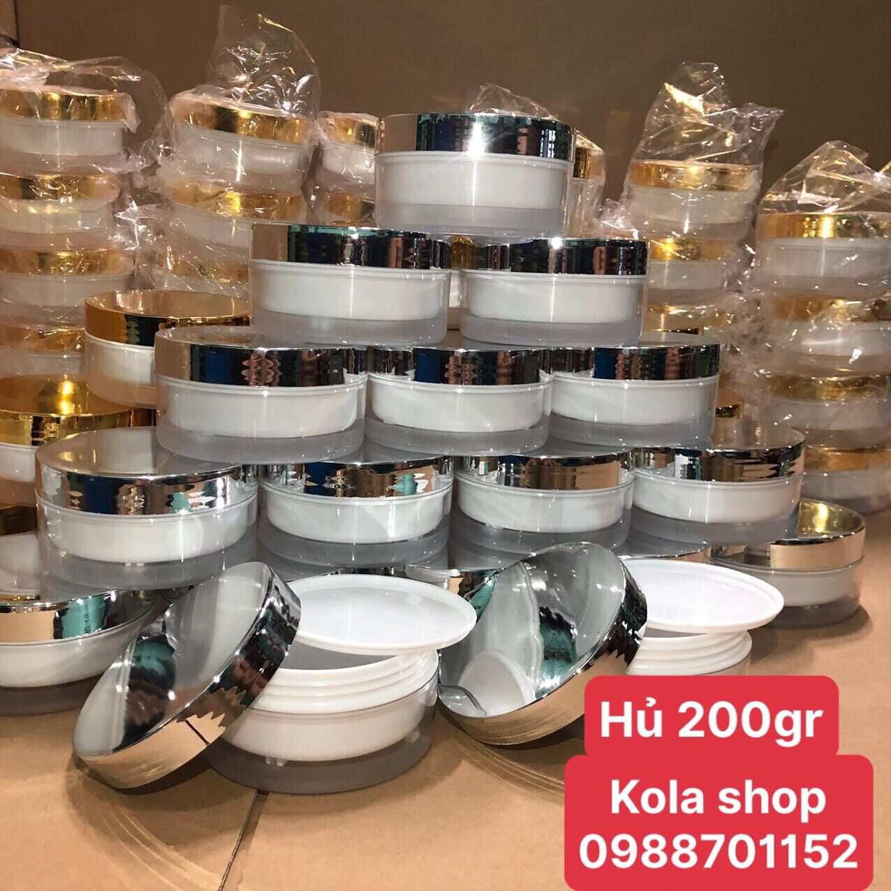 10 hủ kiếng k200g nắp si bạc cao cấp