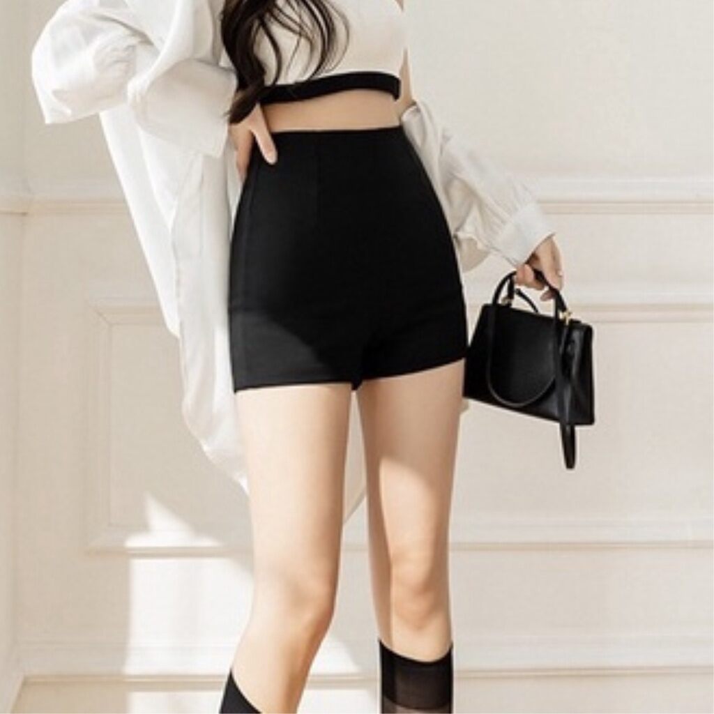 Quần Short Nữ Lưng Cao Chất Co Giãn 4 chiều dày dặn thoáng mát