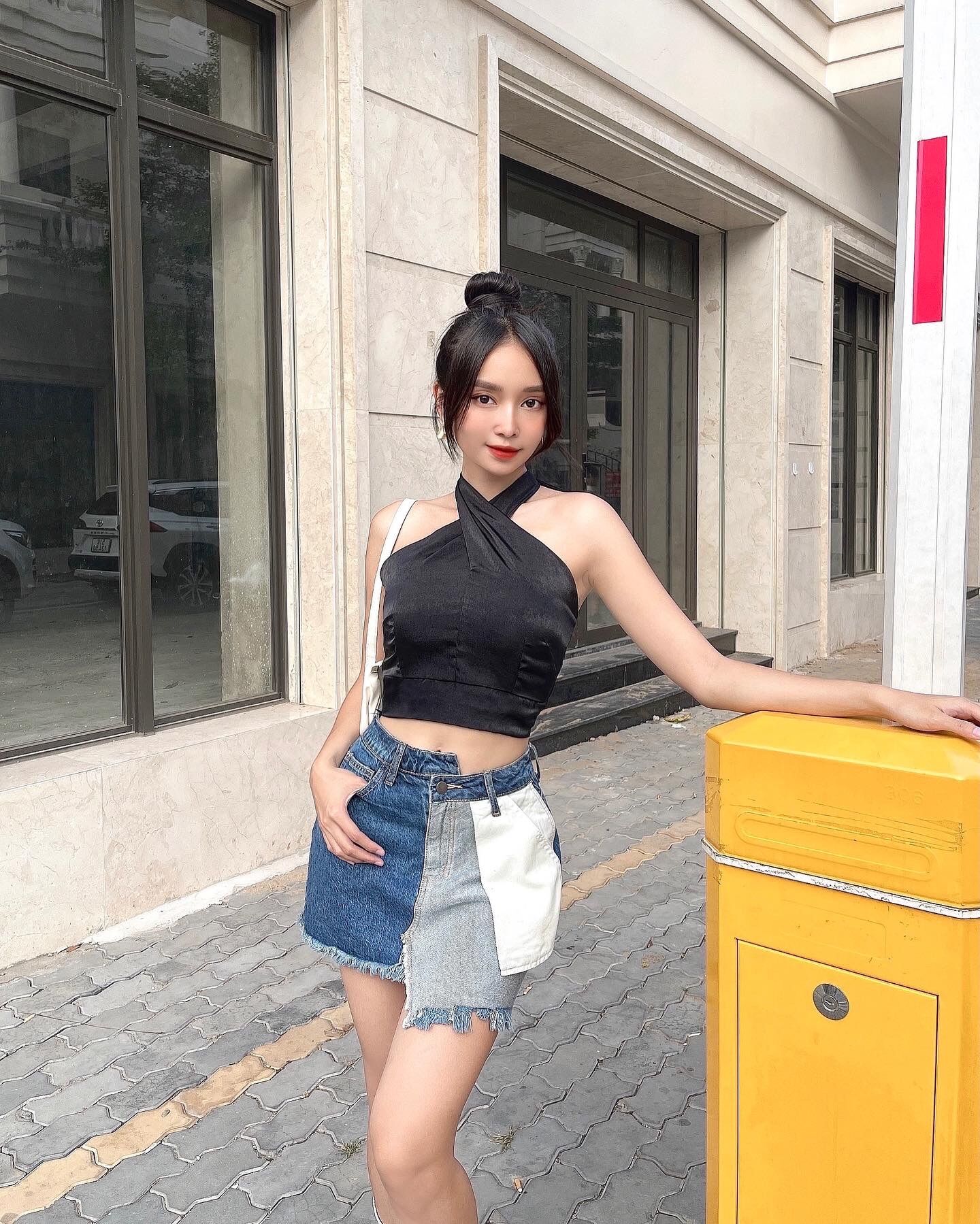 Quần váy jean cá tính reverclothings sana skorts