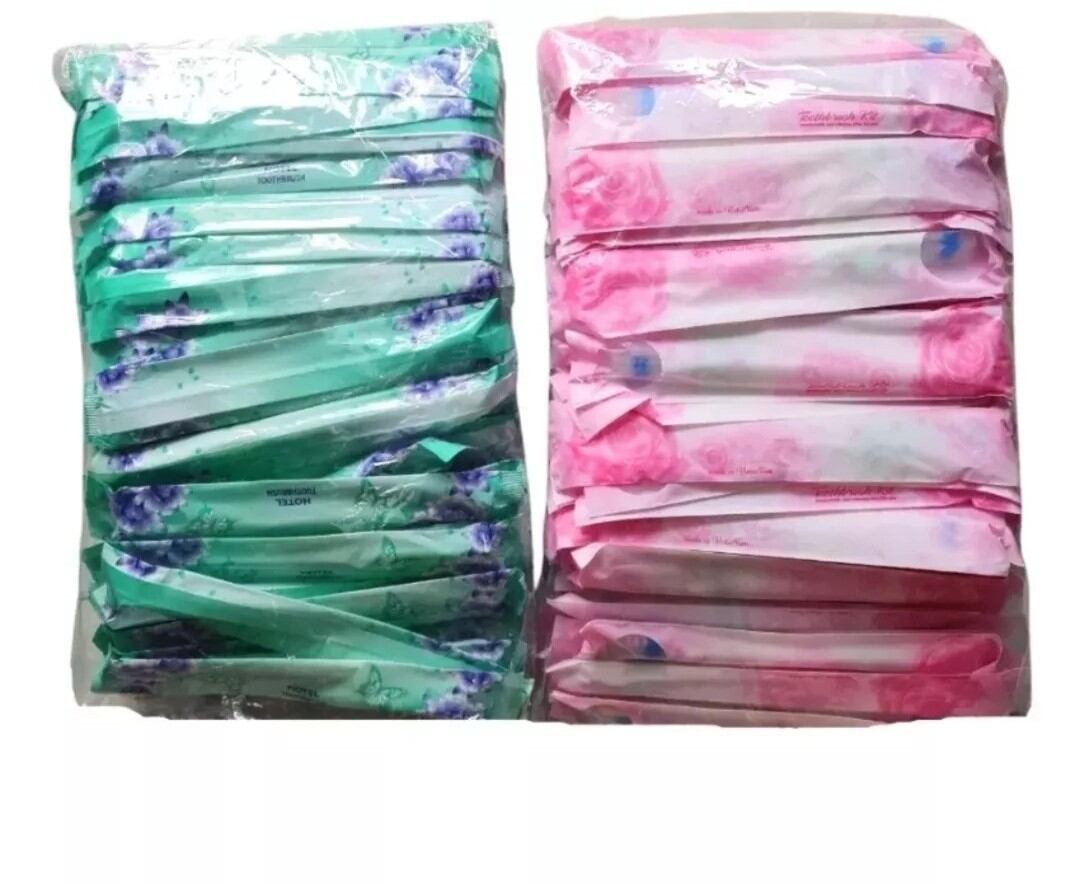 Sỉ 200 bàn chải đánh răng kèm kem túi hoa dành cho nhà nghỉ khách sạn