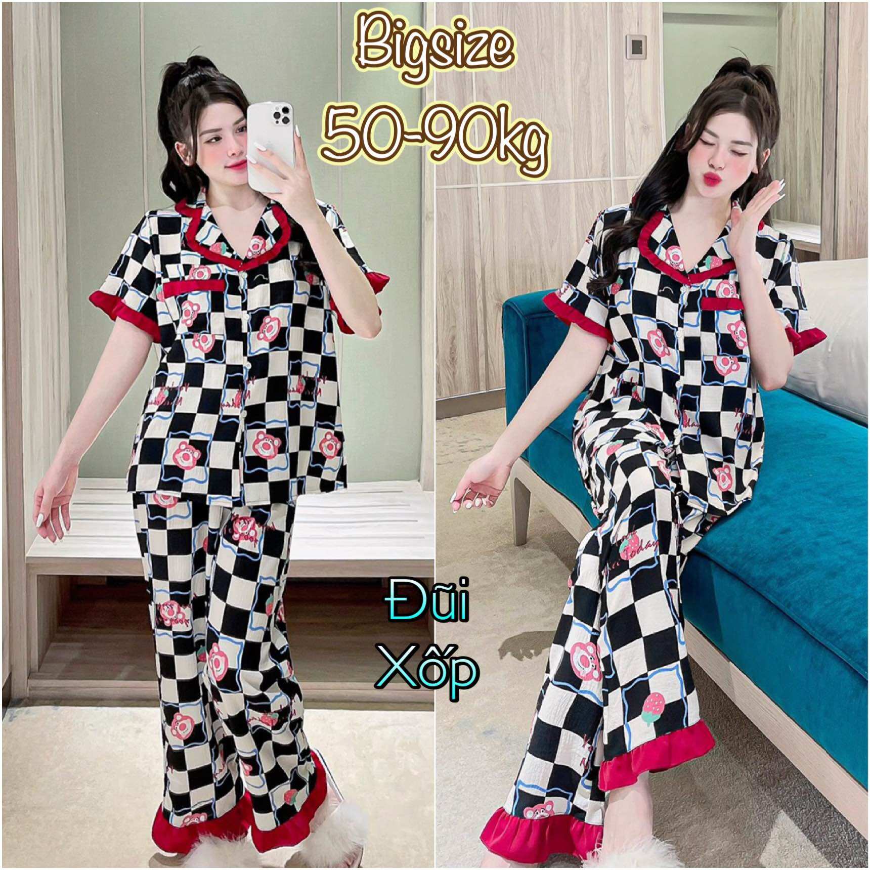 Đồ bộ bigsize tiểu thư 50-90kg cao cấp - chuẩn size