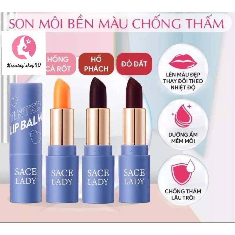 Son SACE LADY Dưỡng Ẩm Đổi Màu Theo Nhiệt Độ SACE LADY # 01,#02