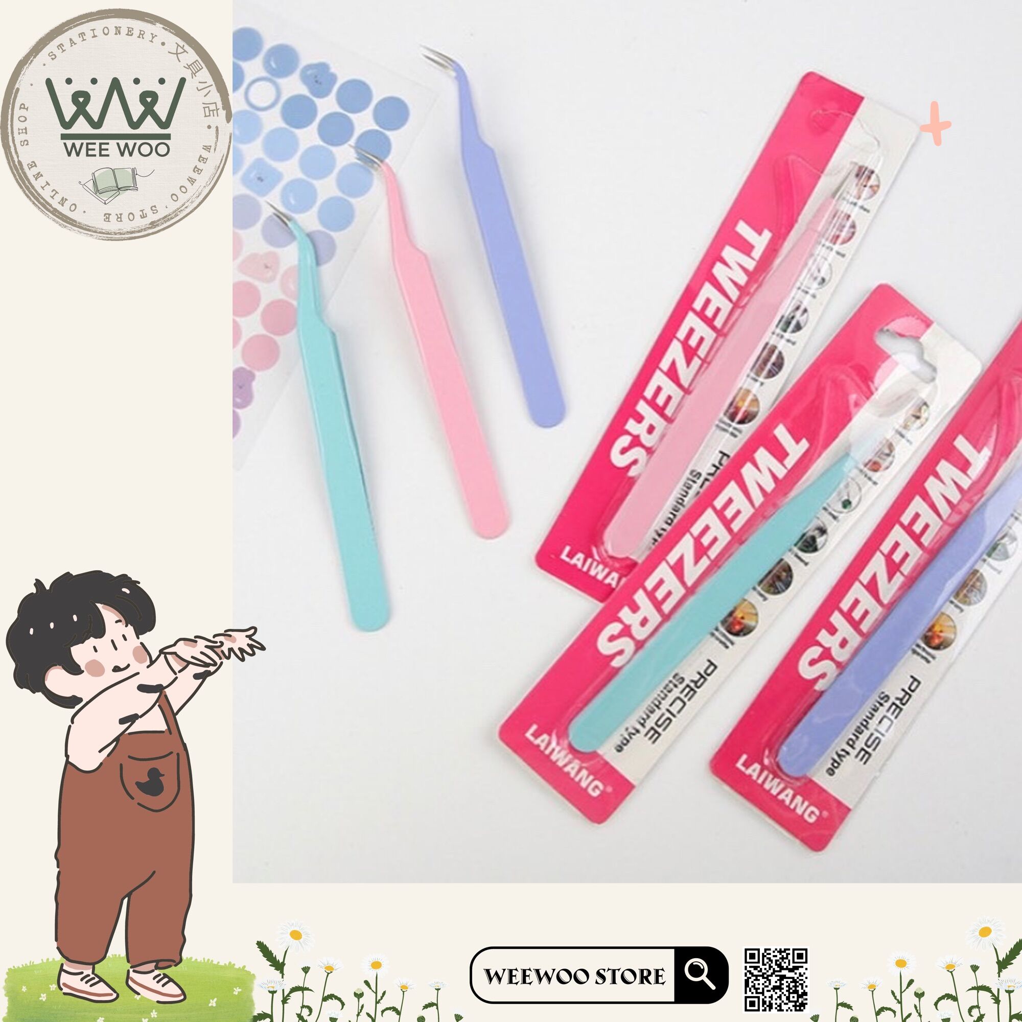 Nhíp gắp gỡ sticker dán tone màu Macaron - WeeWoo Store
