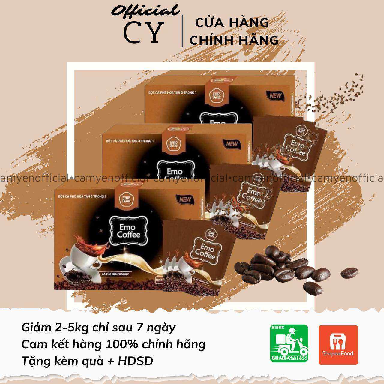 COMBO SỈ 3 HỘP BỘT GIẢM CÂN EMO DETOX VỊ CÀ PHÊ