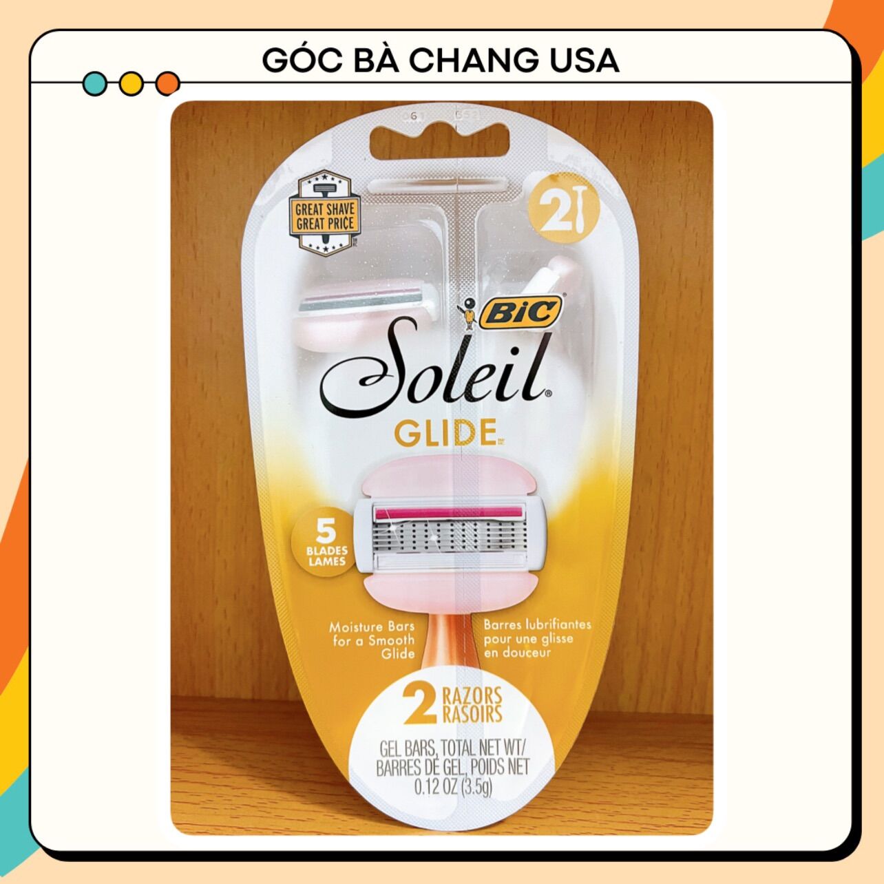 [USA] Dao Cạo Đầu Bơ BIC GLIDE (Set 2 Cây)❤️(MẪU MỚI)