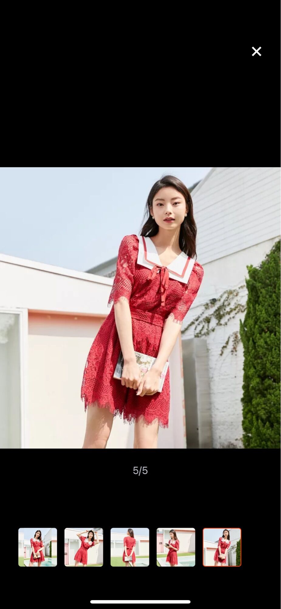 VERO MODA Áo liền quần jumpsuits ren đỏ size S