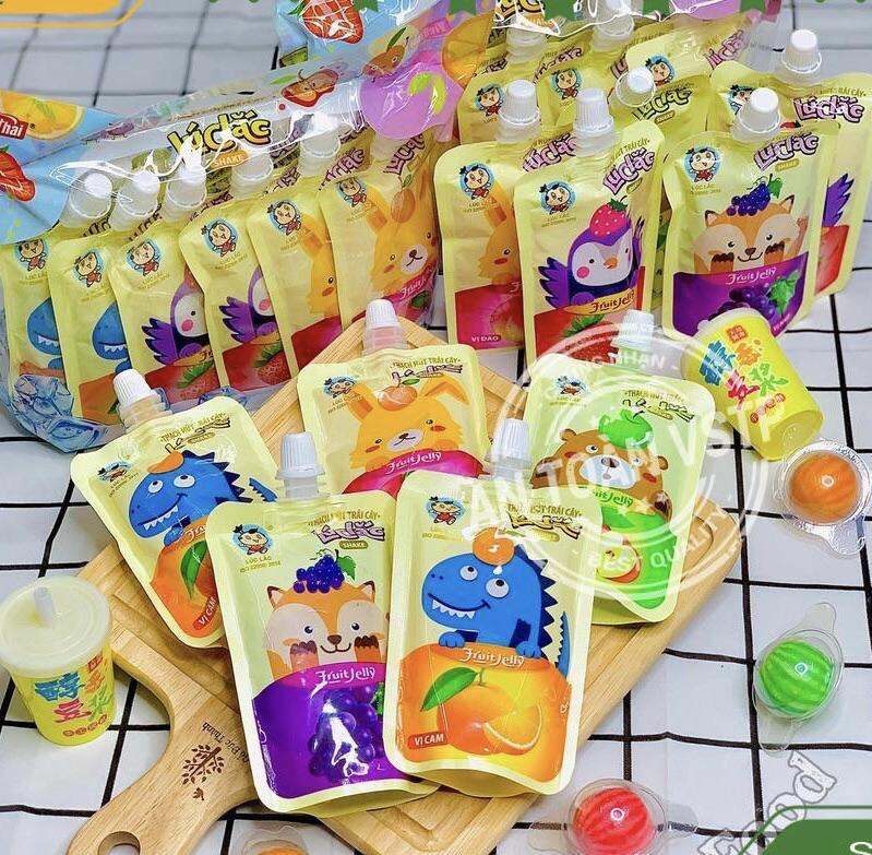 COMBO 5/10 GÓI THẠCH HÚT LÚC LẮC VỊ TRÁI CÂY(NGẪU NHIÊN)