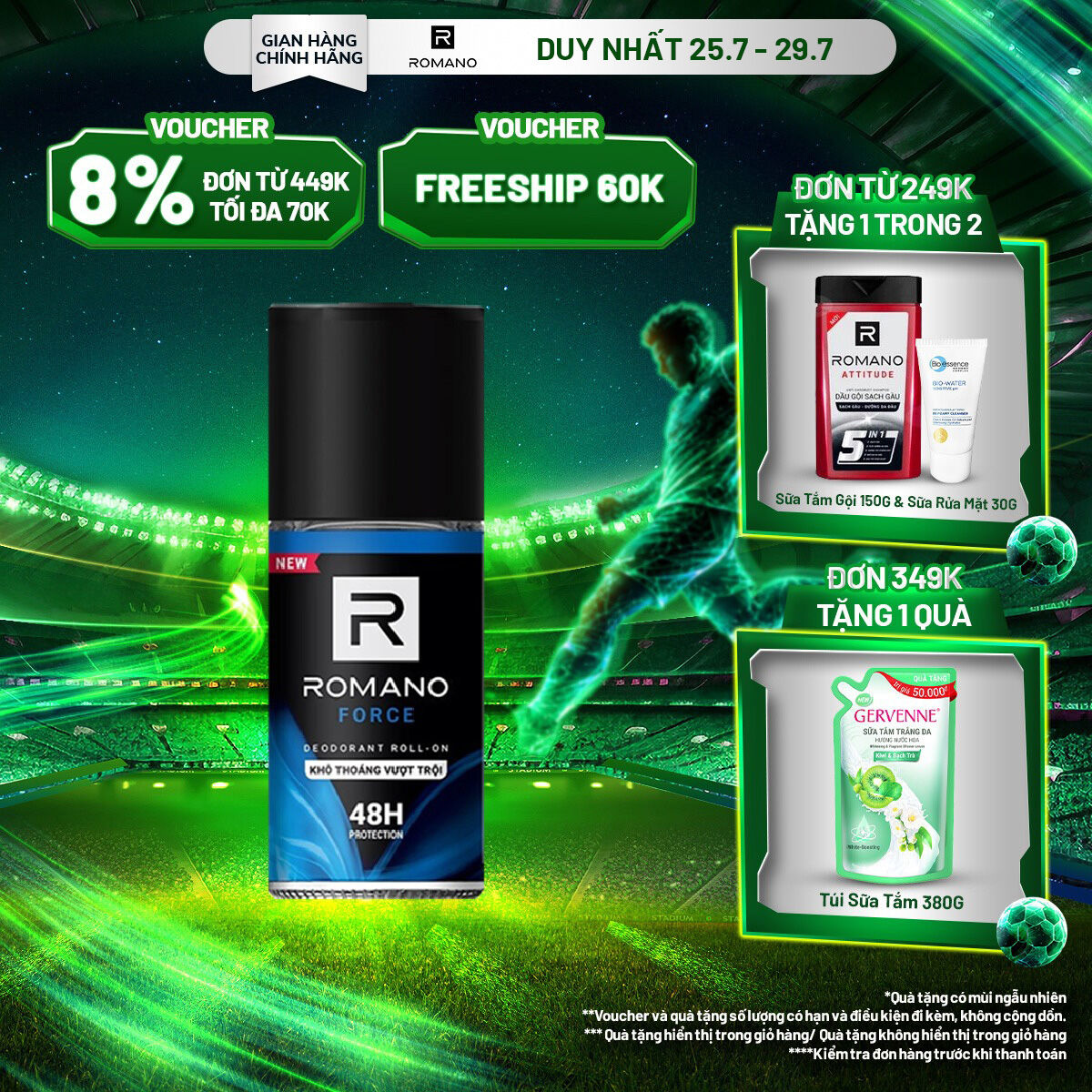 Lăn khử mùi Romano Force 50ml