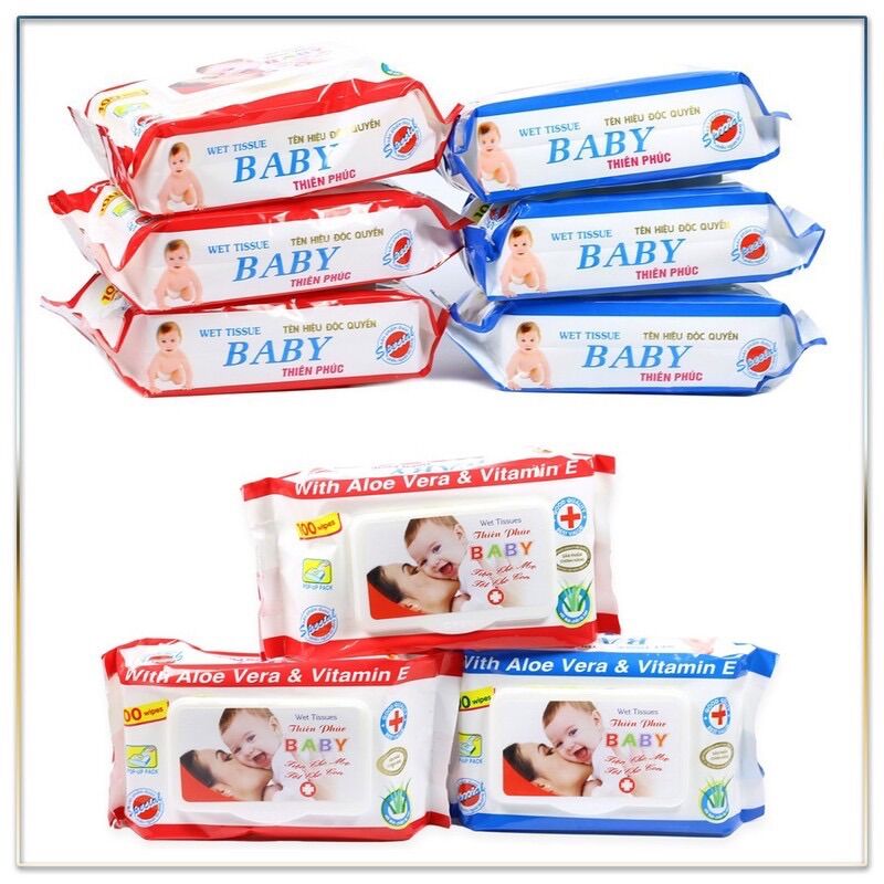Gói 100 khăn ướt baby cho bé yêu