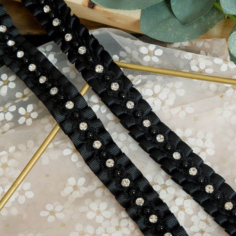 High Quality Elastic Lace Pearl Lace Beading Lace Accessories DIY Clothing Shoulder Strap Coat Decorating Accessories Lace