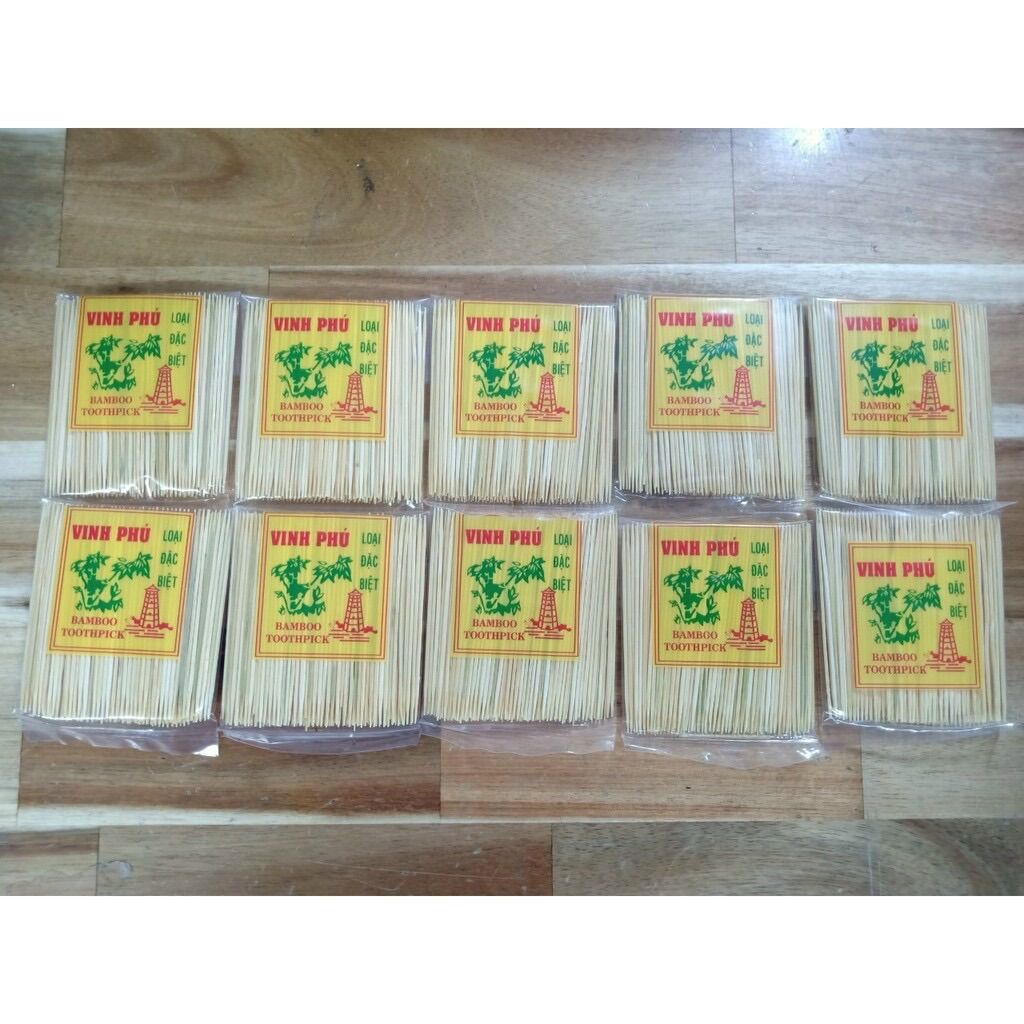 tăm xỉa răng tre 1 set 10 bịch