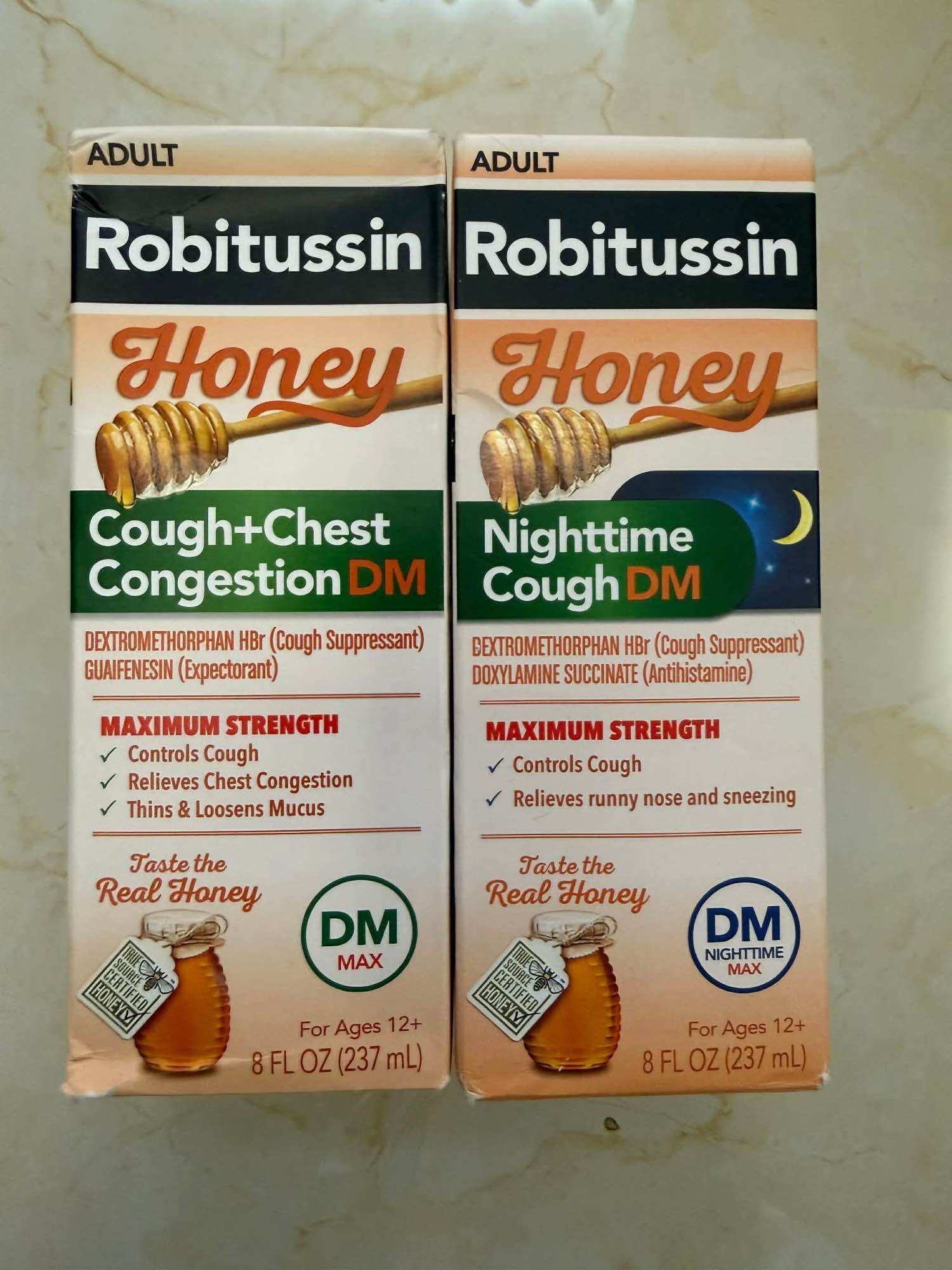 Siro giảm ho, đau ngực Robitussin Honry Cough+Chest Congestion DM 237ml