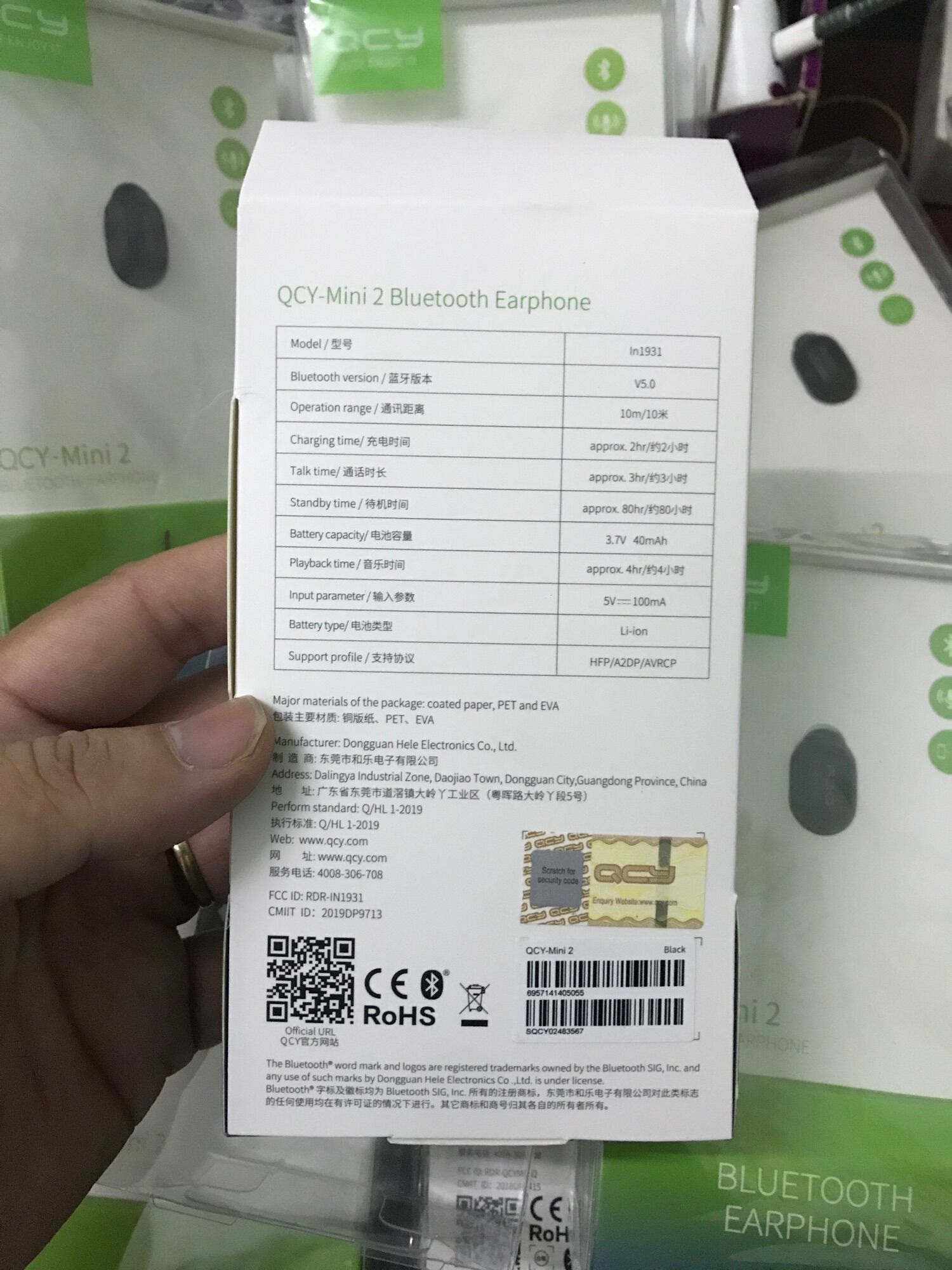 TAI NGHE BLUETOOTH SIÊU NHỎ QCY-MINI2