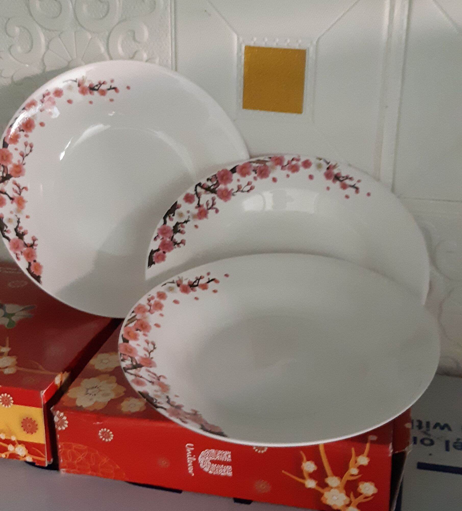 Bộ 3 Đĩa Gốm Tráng Men.