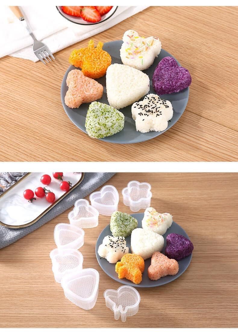 Set 7 khuôn tạo hình cơm nắm bento