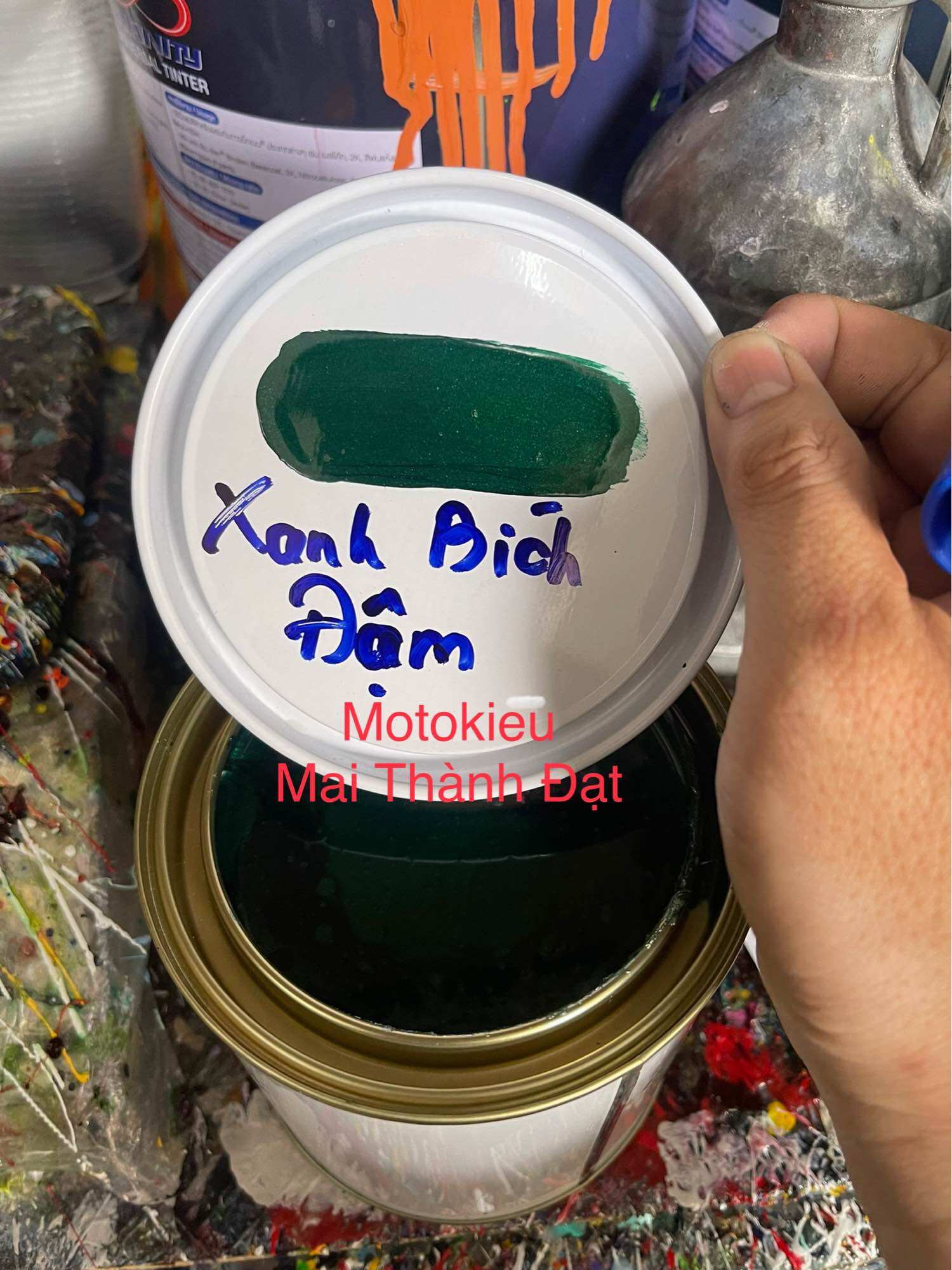 Màu Sơn camay Xanh Lục Bích Đậm Ms;14  ( sơn oto-xe máy) đóng gói tùy chọn