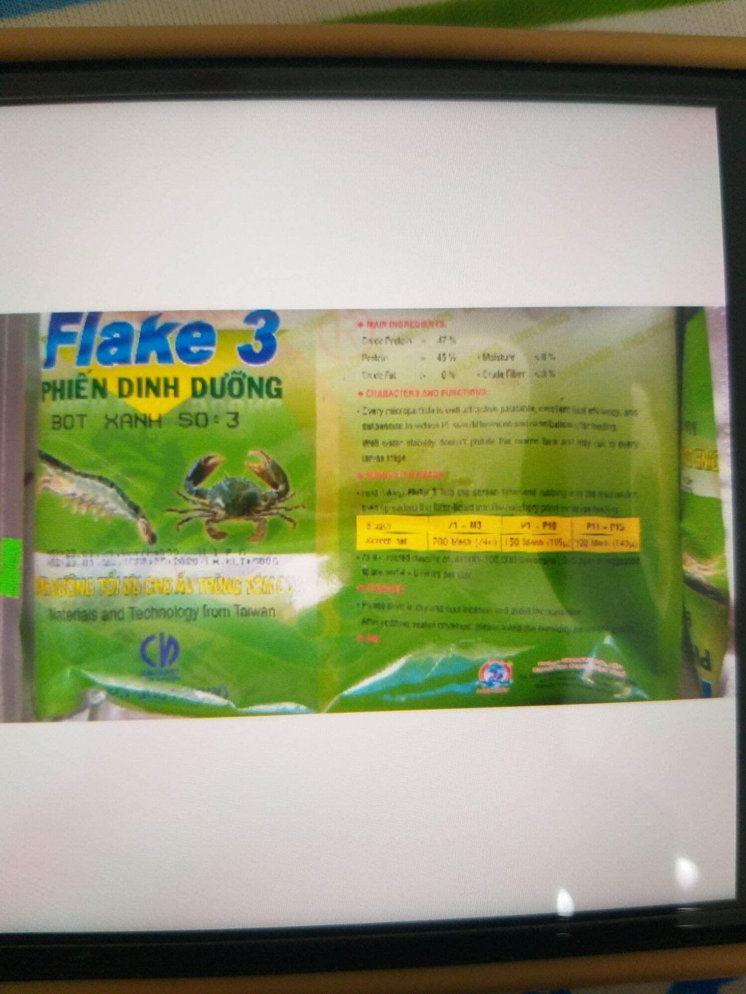 Phiến dinh dưỡng plake xanh thức ăn cho tôm cá giống. 500gr