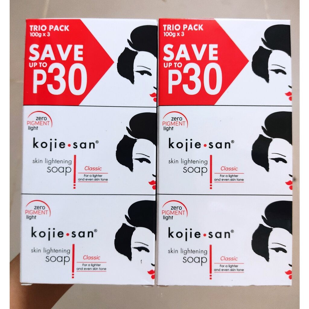 Set bộ 3 soap xà phòng trắng da kojiesan 300g kèm túi lưới