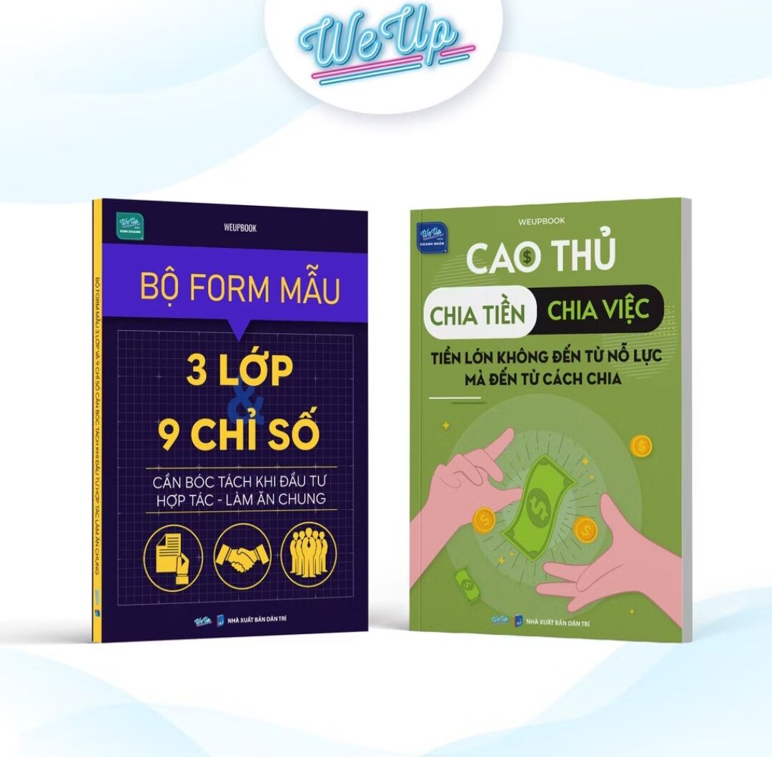 Bộ 2 Cuốn Bộ Form Mẫu 3 Lớp 9 Chỉ Số Cần Bóc Tách Khi Đầu Tư Hợp Tác Làm Ăn Chung, Cao Thủ Chia Tiền Chia Việc sổ tay