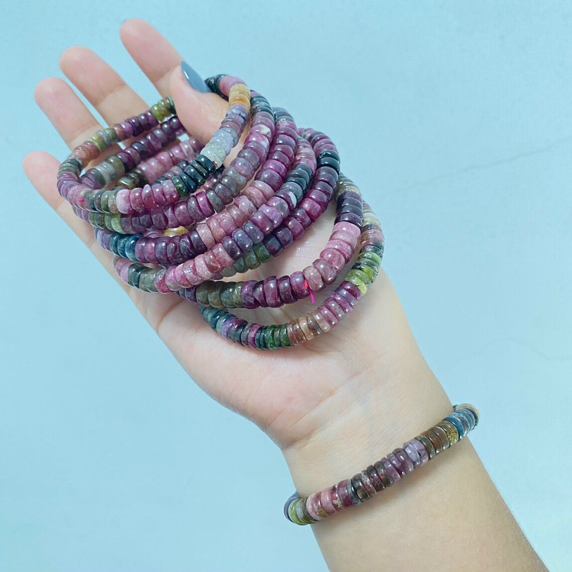Vòng tay đá Tourmaline dạng bánh xe