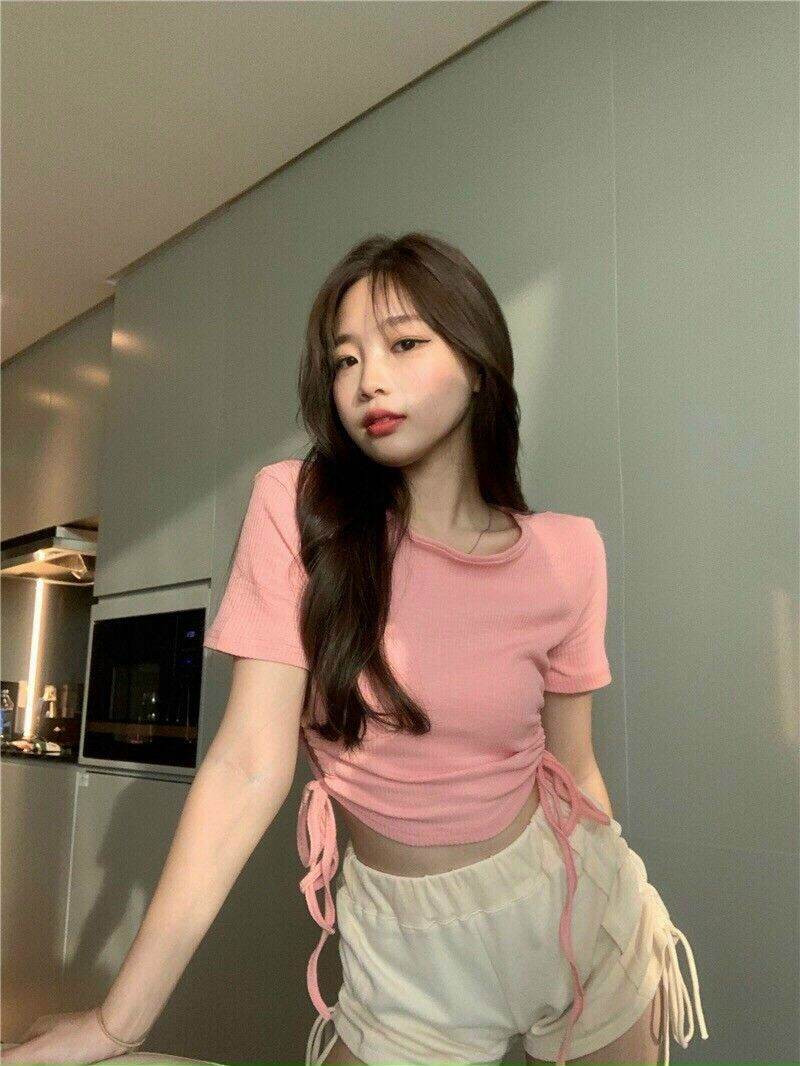 [HCM]áo croptop rút dây 2 bên hông