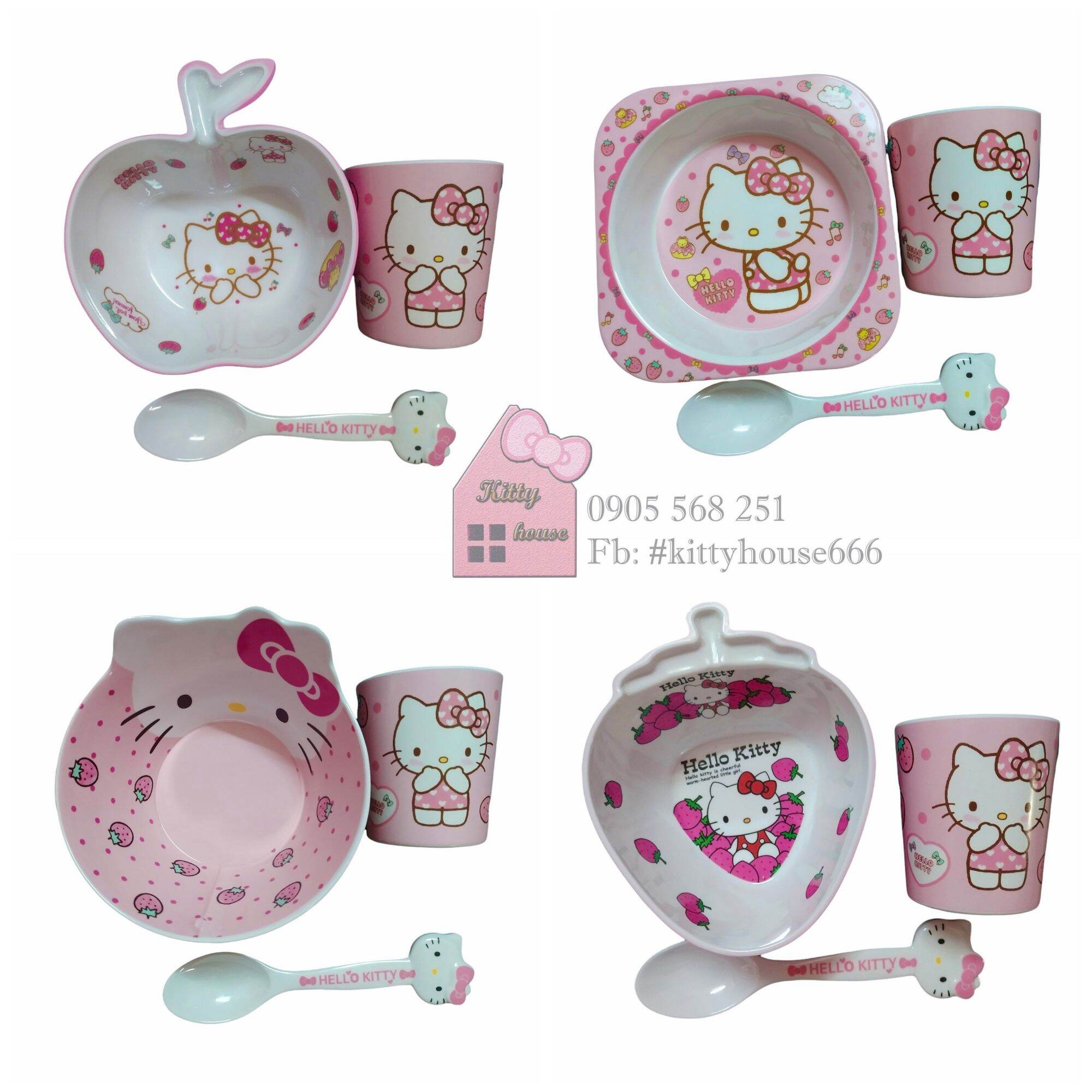 🌸combo tô/chén ly muỗng hello kitty