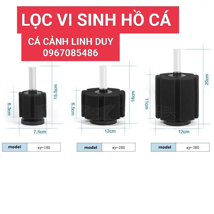 Oxi cá , lọc vi sinh xy 180 , xy 280 , xy 380. lọc vi sinh