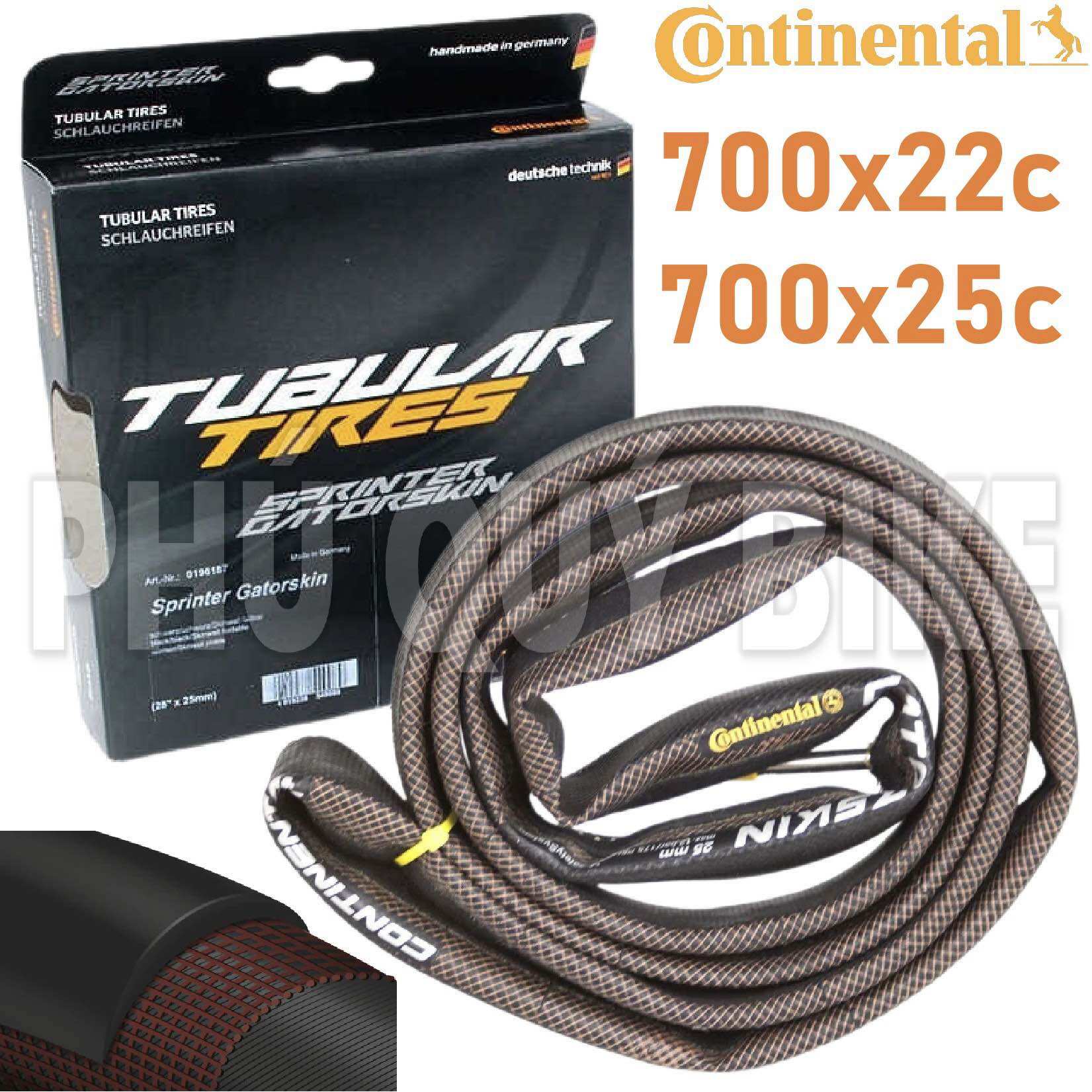 Vỏ liền ruột tubular 700x22c 700x25c gatorskin gai chống đinh sprinter continental