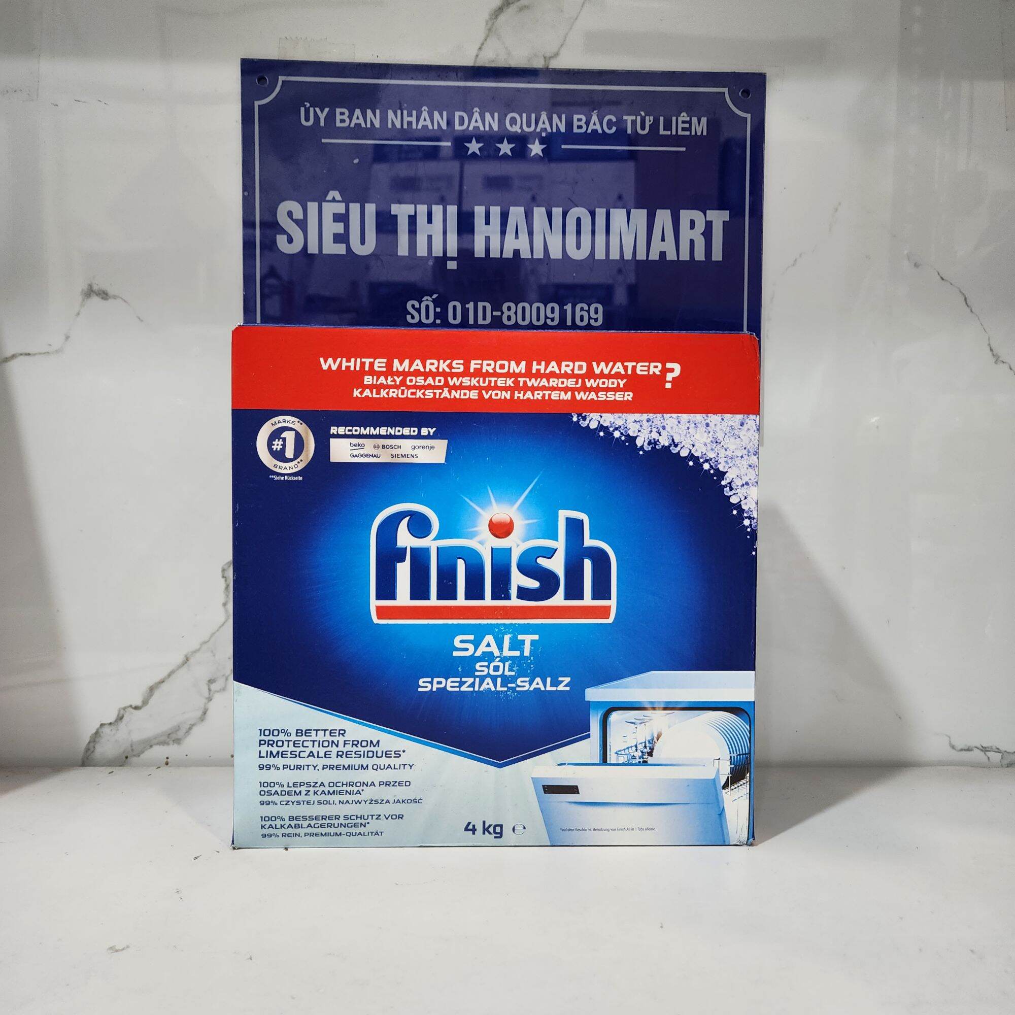 Muối rửa bát Finish 4.0 kg dùng cho Máy rửa bát chén