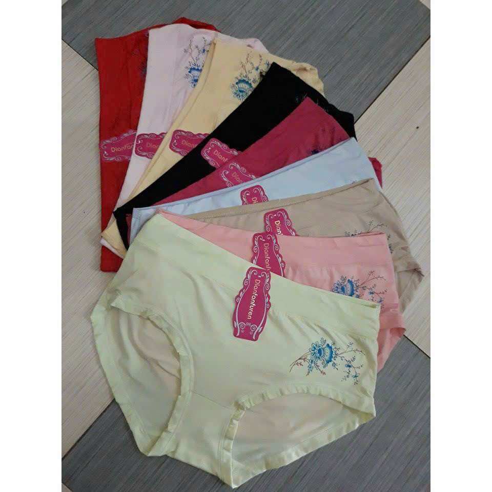 Combo 10 quần lót cotton in hoa cạp to Thái Lan Ms 169