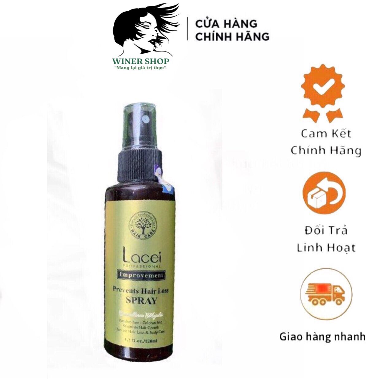 Xịt dưỡng chống rụng và kích thích mọc tóc LACEI dung tích 120ml