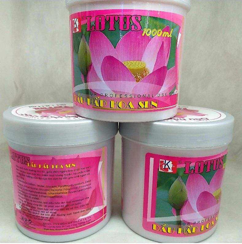 KEM Ủ TÓC HOA SEN LOTUS 1000 ML TẶNG MỦ TÙM TÓC  MỀM MƯỢT