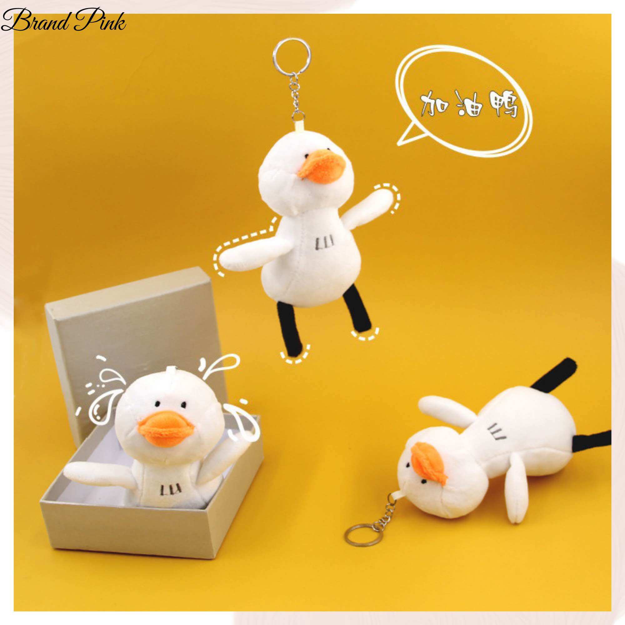 Móc Khoá Trang trí Ulzzang Chú Vịt Nhồi Bông Đáng Yêu Ngộ Nghĩnh