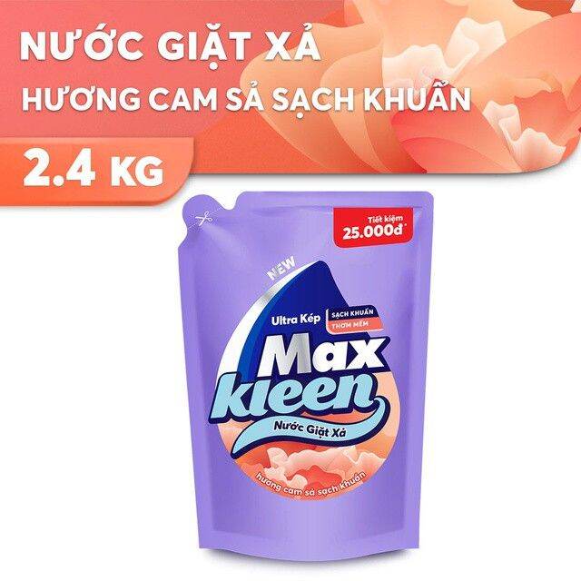 Nước giặt xả Maxkleen 2in1 túi 2kg4