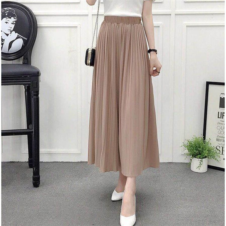 Trang Phục Nữ Quần Váy Xếp Ly Cắt Gấu Phong Cách Hàn Quốc Quần Ống Rộng Thường Ngày Rộng Rãi Dáng Gầy Dễ Phối Mùa Hè