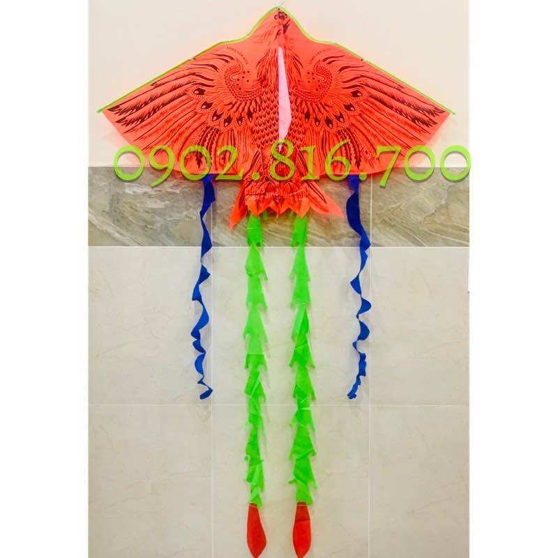 DIỀU PHỤNG ĐEN - PHỤNG MÀU trung ngang 1m3 x dài 2m ( tặng kèm cuộn dây thả diều )